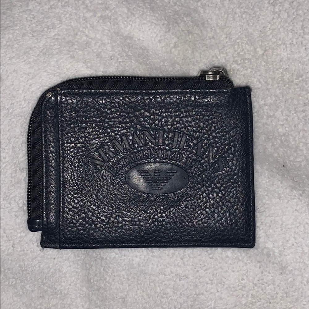 Armani Jeans Navy Leather Coin Purse